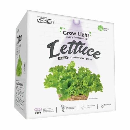 MIRACLE LED 2-Socket Lettuce Grow Light Kit- Red/Blue Spec 9W Replace 100W Grow Bulbs, White Shades, Timer, 2PK 802162
